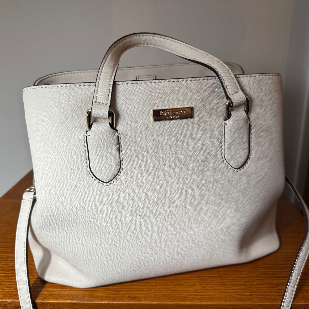 Kate Spade EVANGELIE LAUREL WAY SATCHEL/CROSSBODY IN PUMICE (CREAM)
